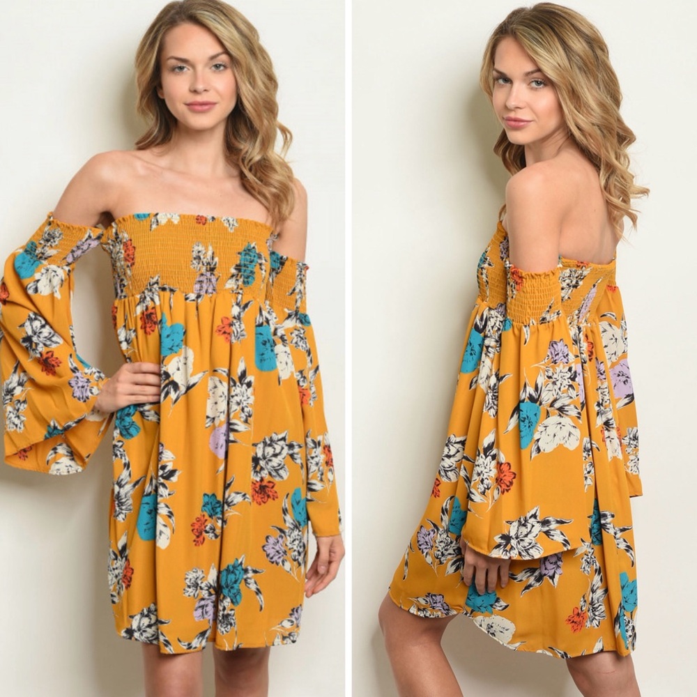 Off the shoulder floral print dress - Picture 6 of 8